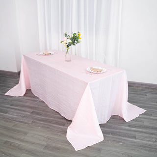 Enhance Your Event with the Blush Accordion Crinkle Taffeta Tablecloth
