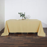 90x132 Champagne Polyester Rectangular Tablecloth