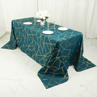 Make a Statement with the Peacock Teal Polyester Tablecloth