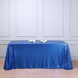 90 inch x 132 inch Royal Blue Premium Sequin Rectangle Tablecloth