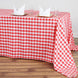 Buffalo Plaid Tablecloths | 90"x156" Rectangular | White/Red | Checkered Polyester Linen Tablecloth