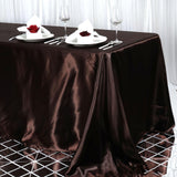 90x156 Chocolate Satin Rectangular Tablecloth