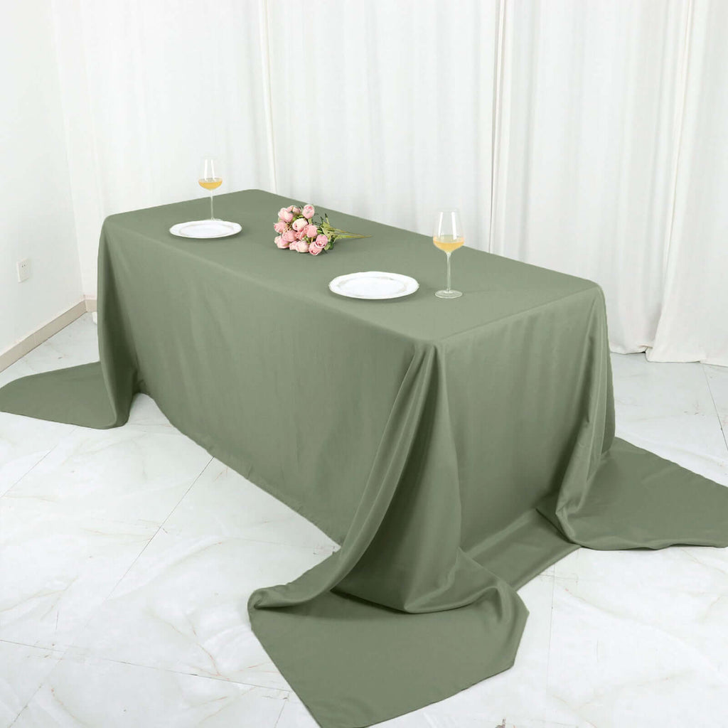 90x156 Eucalyptus Sage Green Polyester Tablecloth