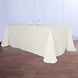 90 Inch x 156 Inch | Ivory Polyester Rectangular Tablecloth | TableclothsFactory