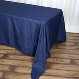 90"x156" Navy Blue Polyester Rectangular Tablecloth |TableclothsFactory