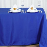 Add Elegance to Your Event with the Royal Blue Seamless Polyester Rectangular Tablecloth