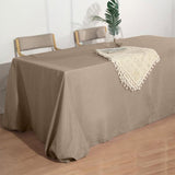 Taupe Rectangular Tablecloth, Linen Table Cloth With Slubby Textured, Wrinkle Resistant
