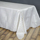 90 inch x156 inch White/Champagne Stripe Satin Tablecloth#whtbkgd