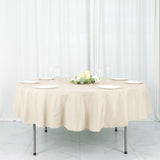 90Inch Beige Polyester Round Tablecloth