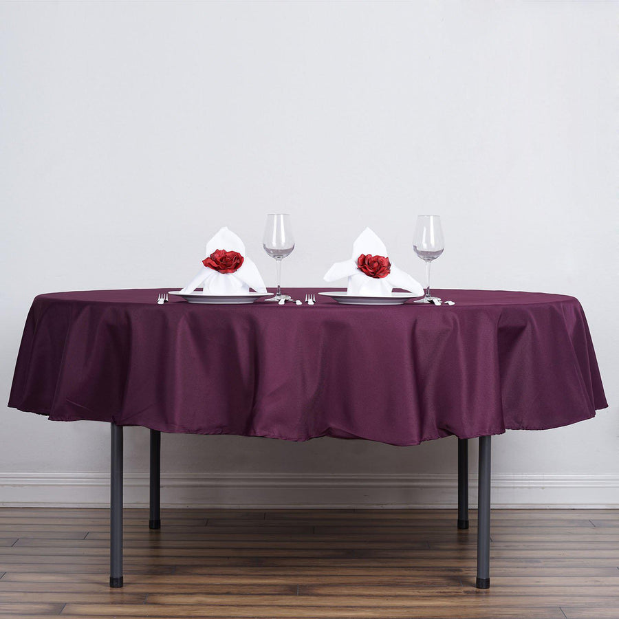 90inch Eggplant Polyester Round Tablecloth