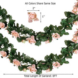 6ft | Blush/Rose Gold Artificial Silk Rose Garland UV Protected Flower Chain