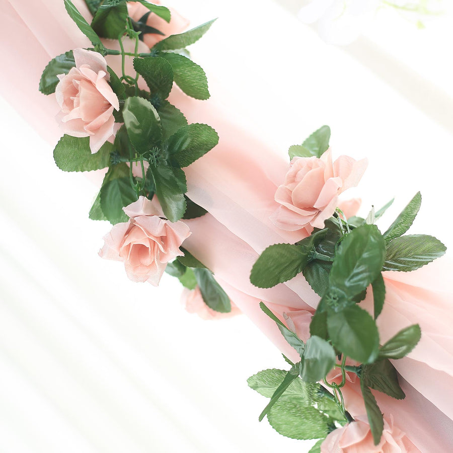 6ft | Dusty Rose Artificial Silk Rose Garland UV Protected Flower Chain