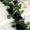 6ft | Black Artificial Silk Rose Garland UV Protected Flower Chain#whtbkgd