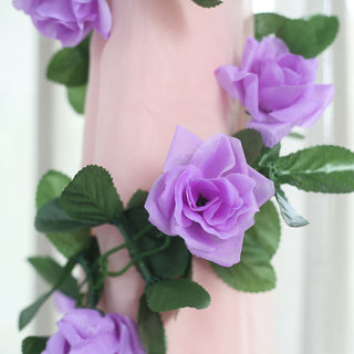 Lavender Lilac Artificial Silk Rose Garland - The Perfect Wedding and Party Decor