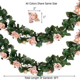 6ft | Pink Artificial Silk Rose Garland UV Protected Flower Chain
