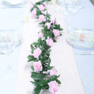 6ft Pink Artificial Silk Rose Garland UV Protected Flower Chain