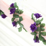 6ft | Purple Artificial Silk Rose Garland UV Protected Flower Chain