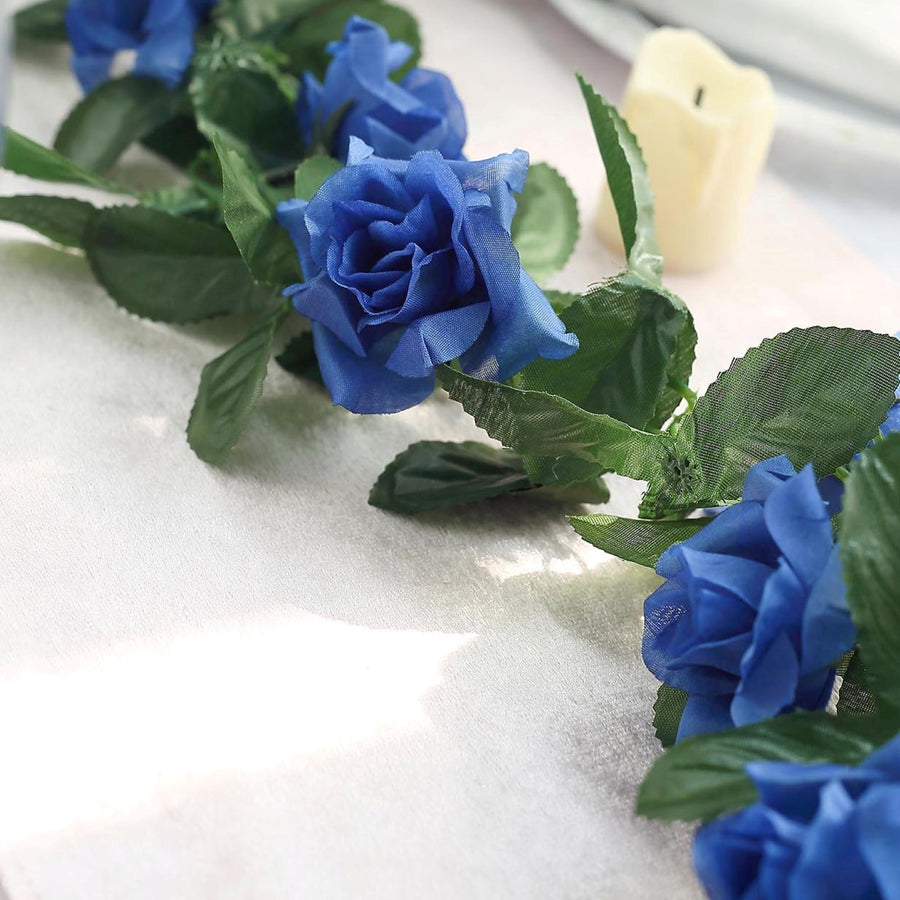 6ft | Royal Blue Artificial Silk Rose Garland UV Protected Flower Chain#whtbkgd