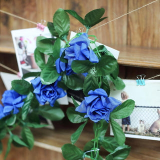 Elevate Your Event Decor with the Royal Blue Artificial Silk Rose Garland
