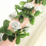 6ft | Silver Artificial Silk Rose Garland UV Protected Flower Chain