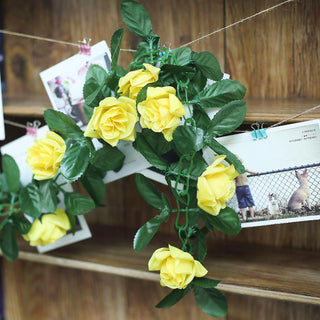 Elevate Your Decor with a Stunning Yellow Artificial Silk Rose Garland