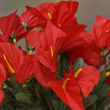 12 Bushes | Red Artificial Silk Mini Calla Lily Flowers, Faux Lilies#whtbkgd