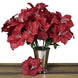 10 Bushes | Burgundy Artificial Silk Easter Lily Flowers, Faux Bouquets