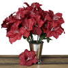 10 Bushes | Burgundy Artificial Silk Easter Lily Flowers, Faux Bouquets