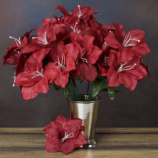 Create Stunning Decorations with Burgundy Artificial Silk Easter Lily Flowers