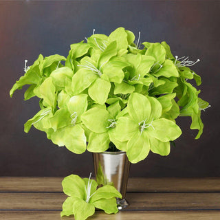 Enhance Your Event Decor with Sage Green Artificial Silk Easter Lily Flowers