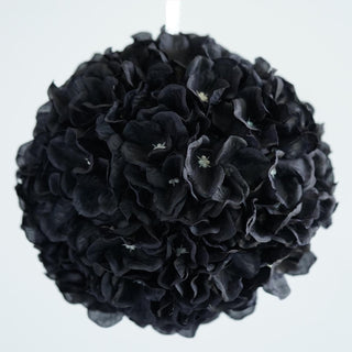 Stunning Black Silk Hydrangea Kissing Flower Balls for Event Decor