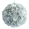 4 Pack | 7inch Silver Artificial Silk Hydrangea Kissing Flower Balls#whtbkgd