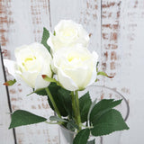 31inch | 24pcs Cream Long Stem Artificial Silk Roses Flowers