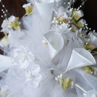 Enhance Your Event Decor with White Artificial Lily and Tulip Bouquet Flowers