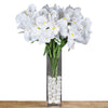 4 Bushes | White Artificial Silk Iris Flowers, Faux Stem Bouquets#whtbkgd
