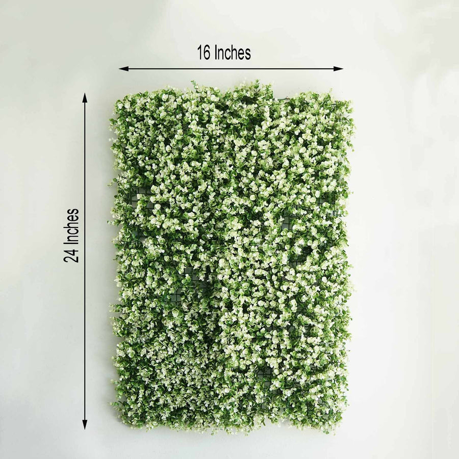 11 Sq ft. | White Tip Green Boxwood Hedge Genlisea Garden Wall Backdrop Mat