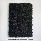 11 Sq ft. | Black UV Protected Hydrangea Flower Wall Mat Backdrop