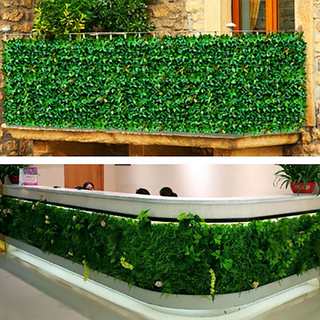 Versatile and Durable Artificial Baby Green Boxwood Hedge Garden Wall Backdrop Mat - 4 Panels