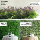 Artificial greenery wall panel with vibrant foliage, ideal for decor.