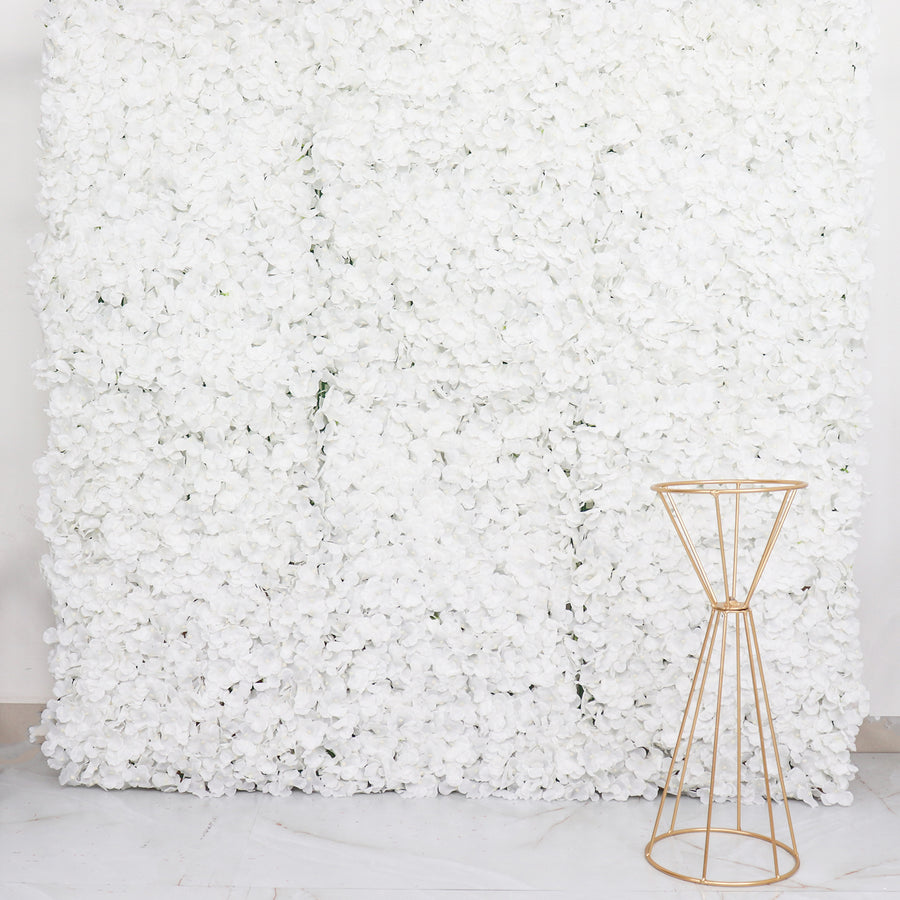 11 Sq ft. | White UV Protected Hydrangea Flower Wall Mat Backdrop - 4 Artificial Panels