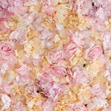 13 Sq ft. | Pink Champagne UV Protected Assorted Flower Wall Mat Backdrop#whtbkgd