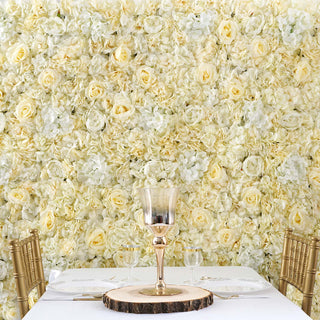 Elevate Your Event Decor with the White/Champagne Flower Wall