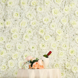 11 Sq ft. | Cream 3D Silk Rose and Hydrangea Flower Wall Mat Backdrop