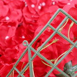 11 Sq ft. | Red 3D Silk Rose and Hydrangea Flower Wall Mat Backdrop