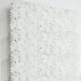 White 3D Silk Rose and Hydrangea Flower Wall Mat Backdrop - Create Stunning Event Decor