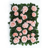 3 Sq ft. | Easy-Install Blush Rose Gold Silk Rose Flower Mat Wall Panel Backdrop