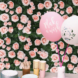 Create Unforgettable Moments with Our Blush Silk Rose Flower Mat Wall Panel Backdrop