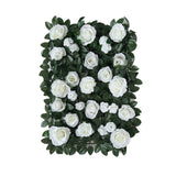 3 Sq ft. | Easy-Install White Silk Rose Flower Mat Wall Panel Backdrop