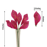 6 Bushes | 36 Pcs | 12" Fuchsia Burlap Calla Lily Flowers