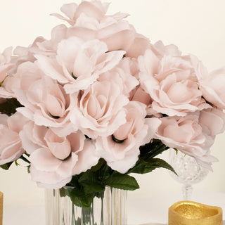 Blush Artificial Premium Silk Blossomed Rose Flowers - Add Elegance to Any Occasion
